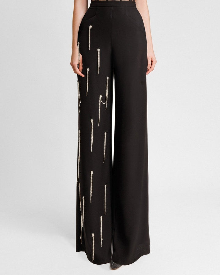 Pants With Beadings - Gemy Maalouf