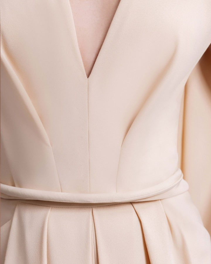 V - Neckline Top with Long Skirt - Gemy Maalouf