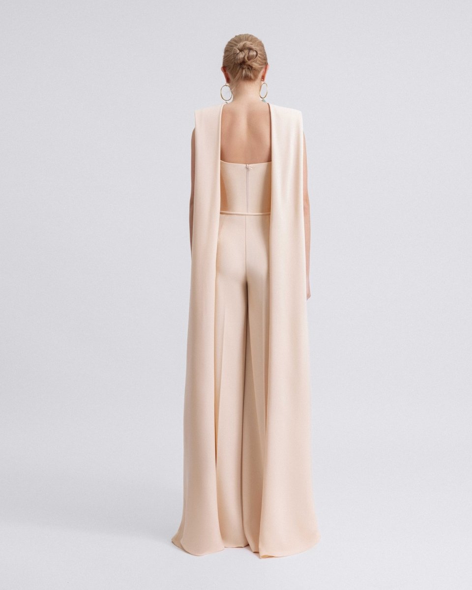 V - Neckline Top with Straight Pants - Gemy Maalouf