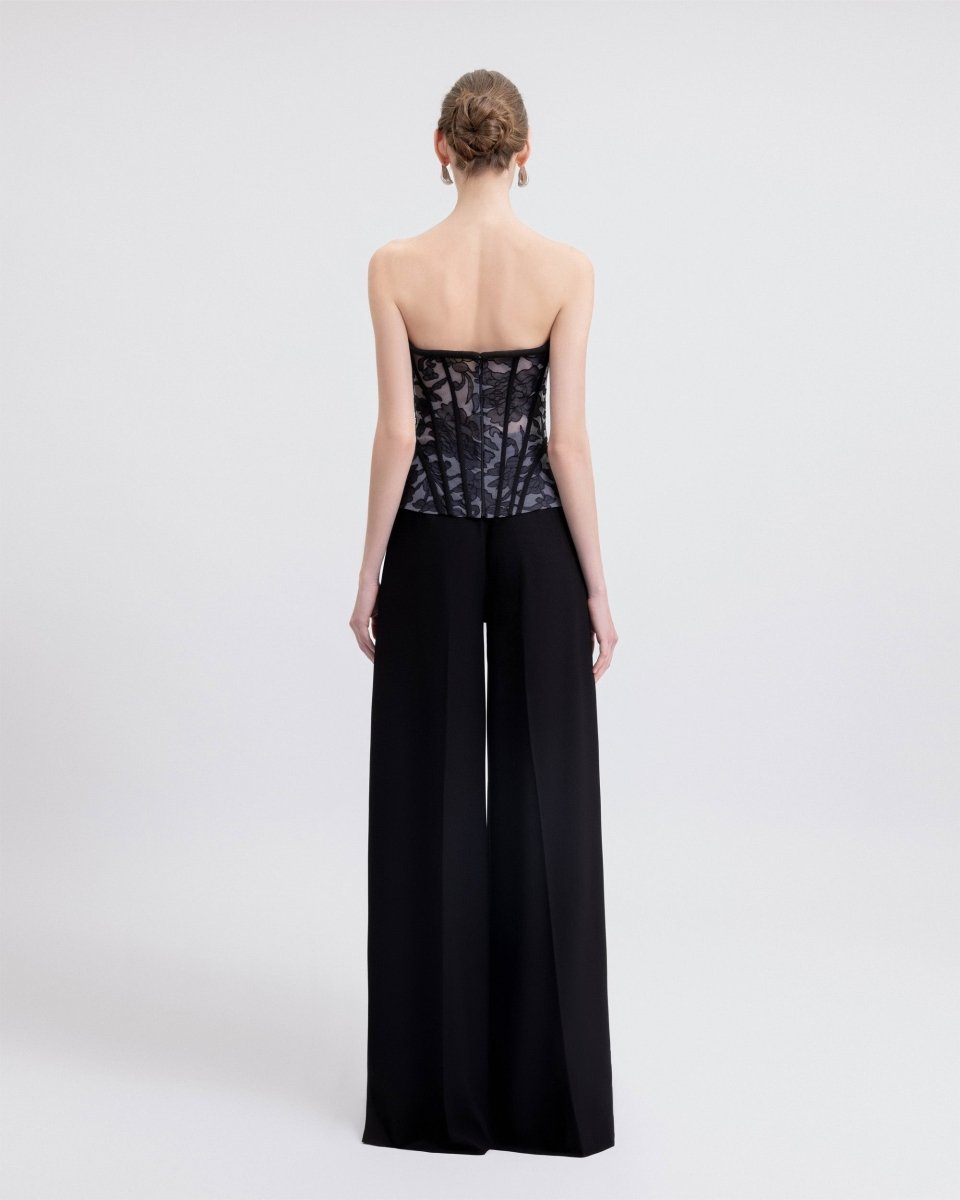 Strapless Corset with Straight Pants - Gemy Maalouf