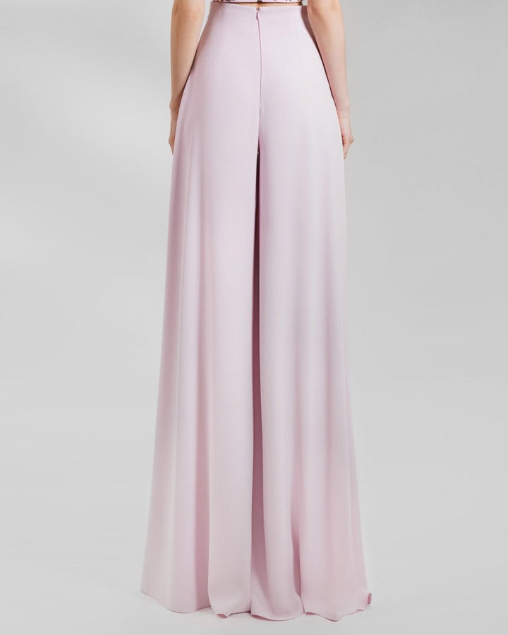 Puffed shoulders Crop Top With Pants - Gemy Maalouf