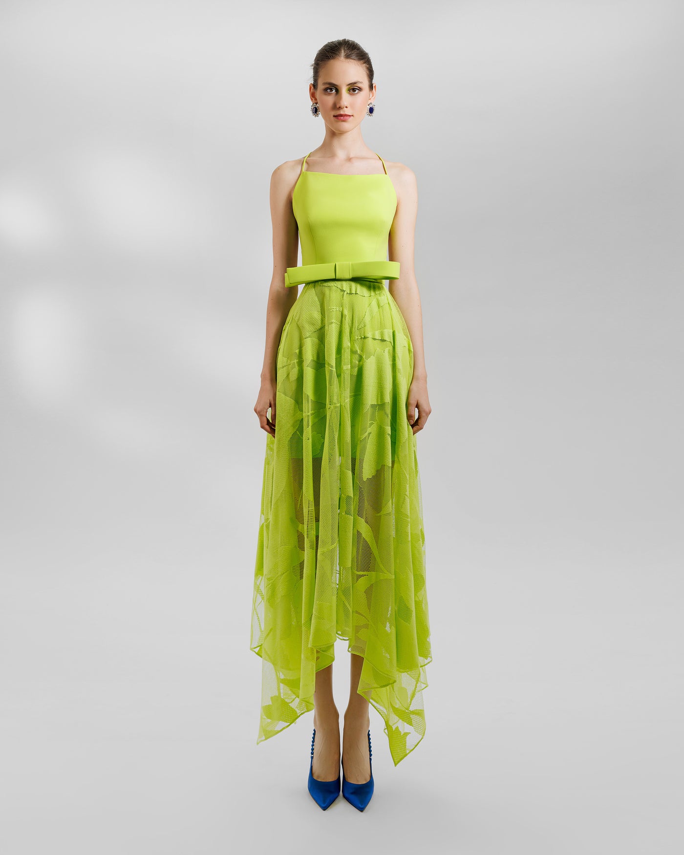 Patterned Lace Midi Skirt Set