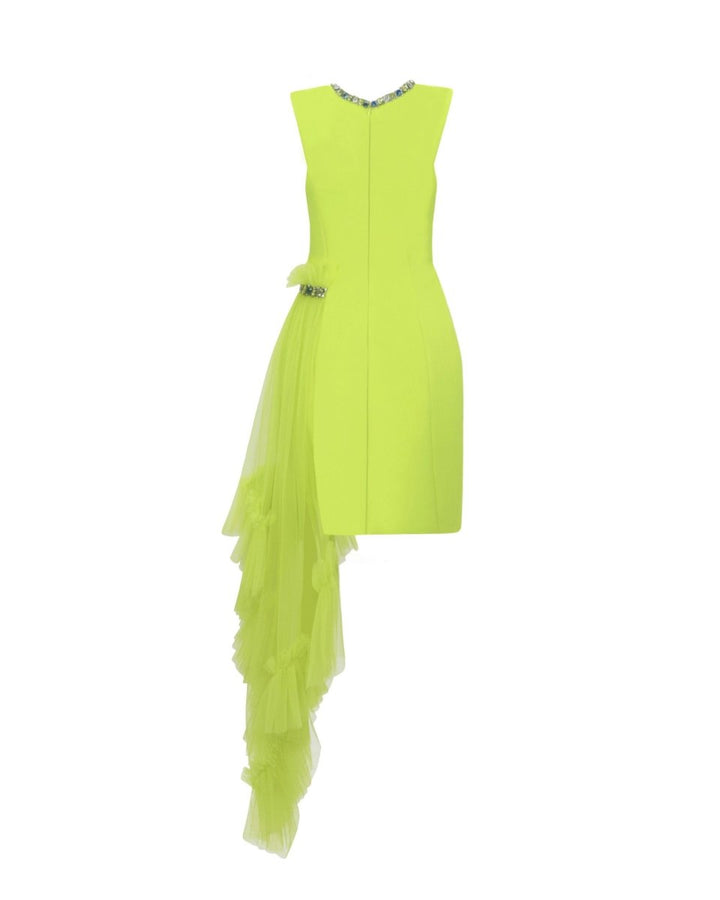 Short Structured Lime Dress - Gemy Maalouf