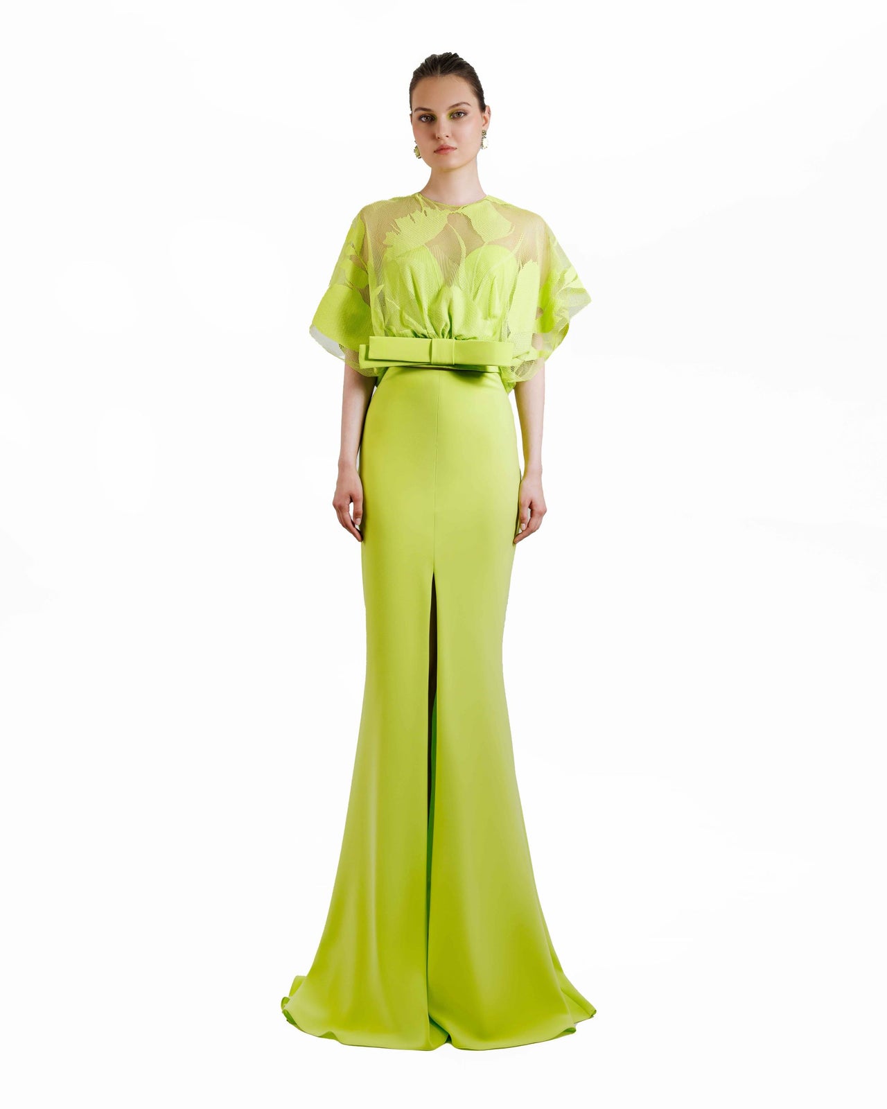 Bow Design Top With Long Skirt