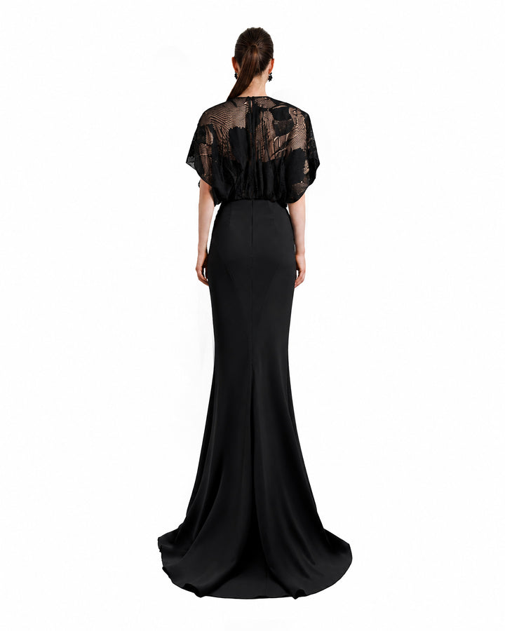 Bow Design Top With Long Skirt