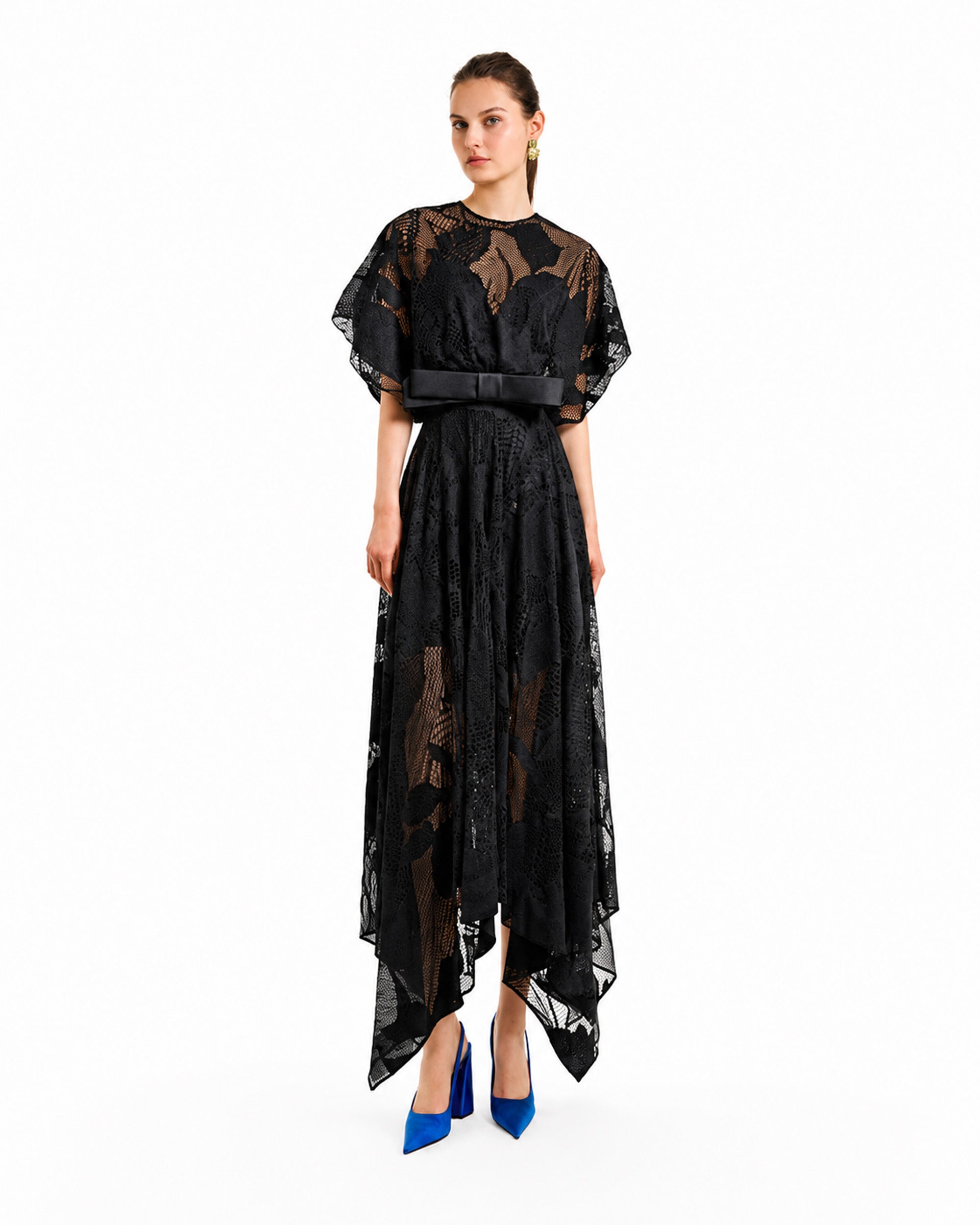 Patterned Lace Midi Dress