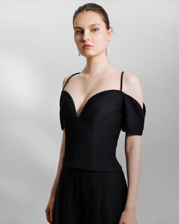 Sweetheart Top With High - Waisted Pant - Gemy Maalouf