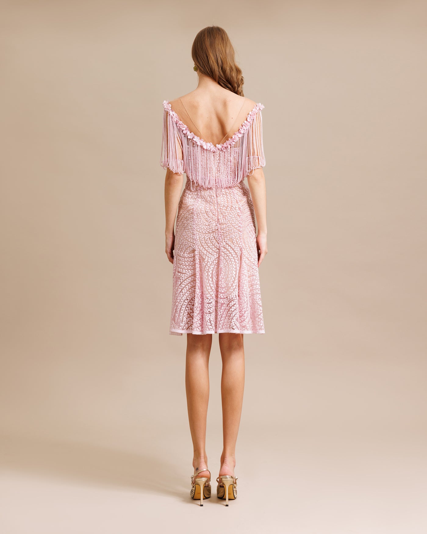 Short Lace Dress With Fringes