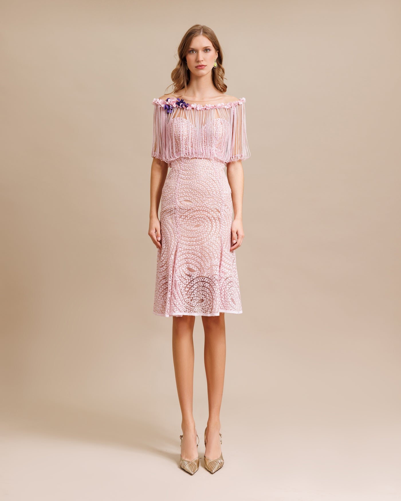 Short Lace Dress With Fringes