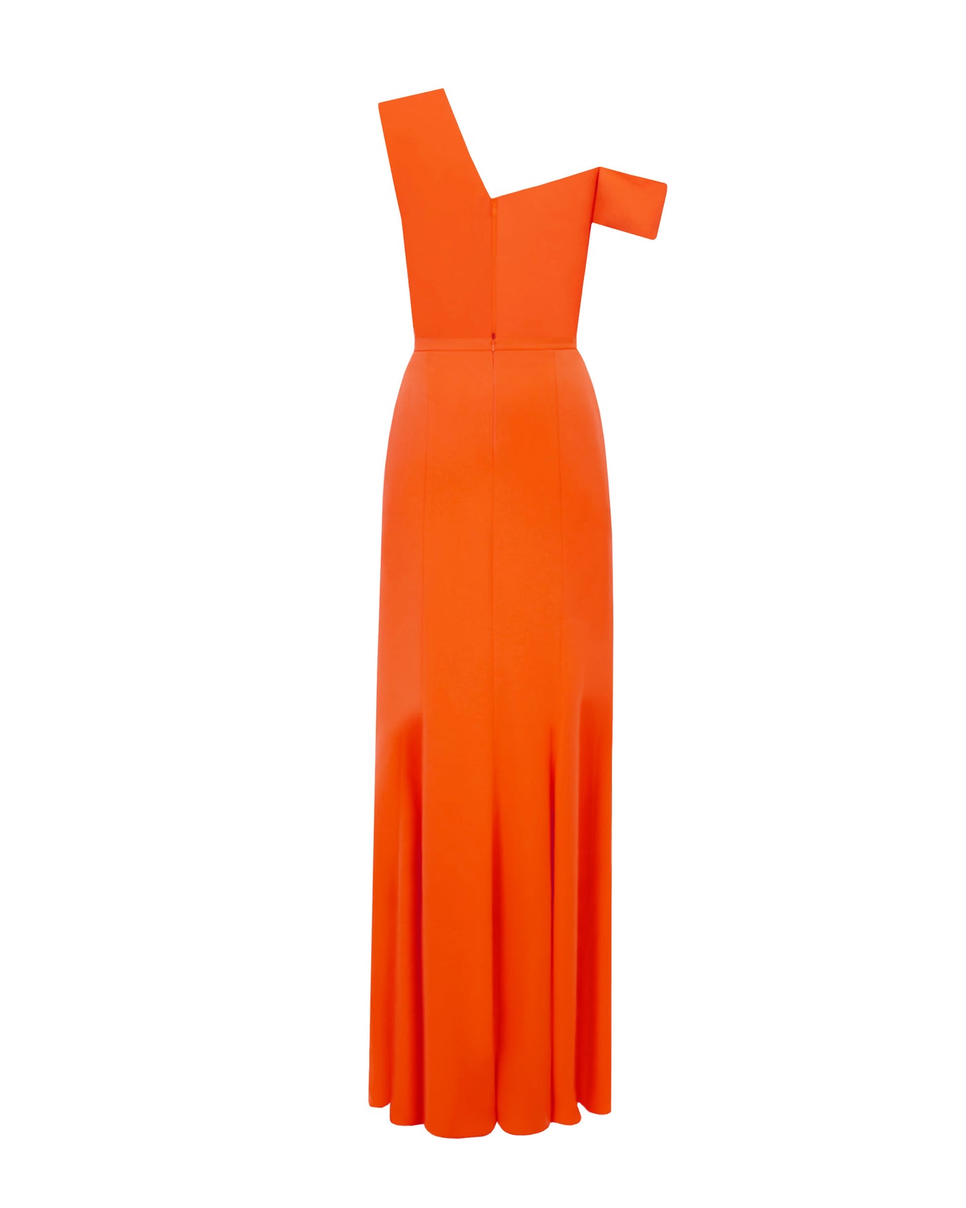 Orange Crepe Long Dress