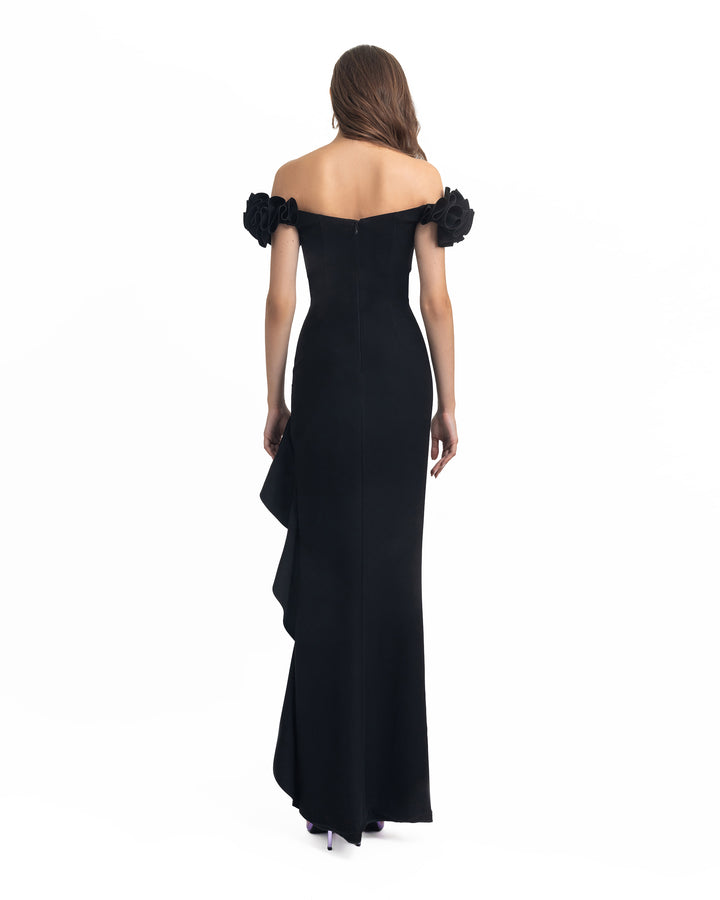 Crepe Ruffled Dress