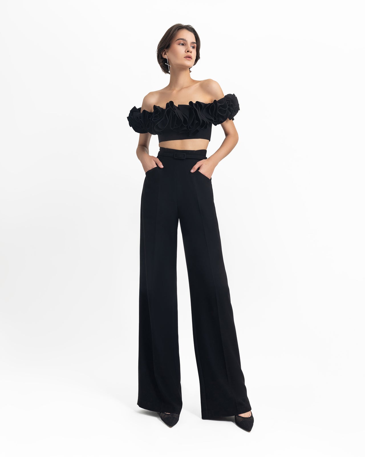 Ruffled Crepe Set