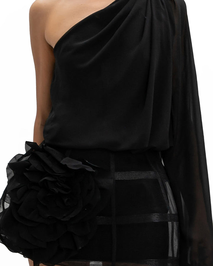 Chiffon Top & Cage-like Skirt