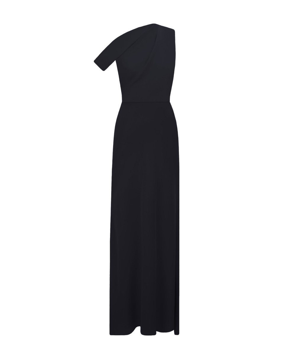Gemy Maalouf - Gemy Maalouf | Evening Dresses | Black Crepe Long Dress - Gemy Maalouf - Gemy Maalouf | Evening Dresses | Black Crepe Long Dress -