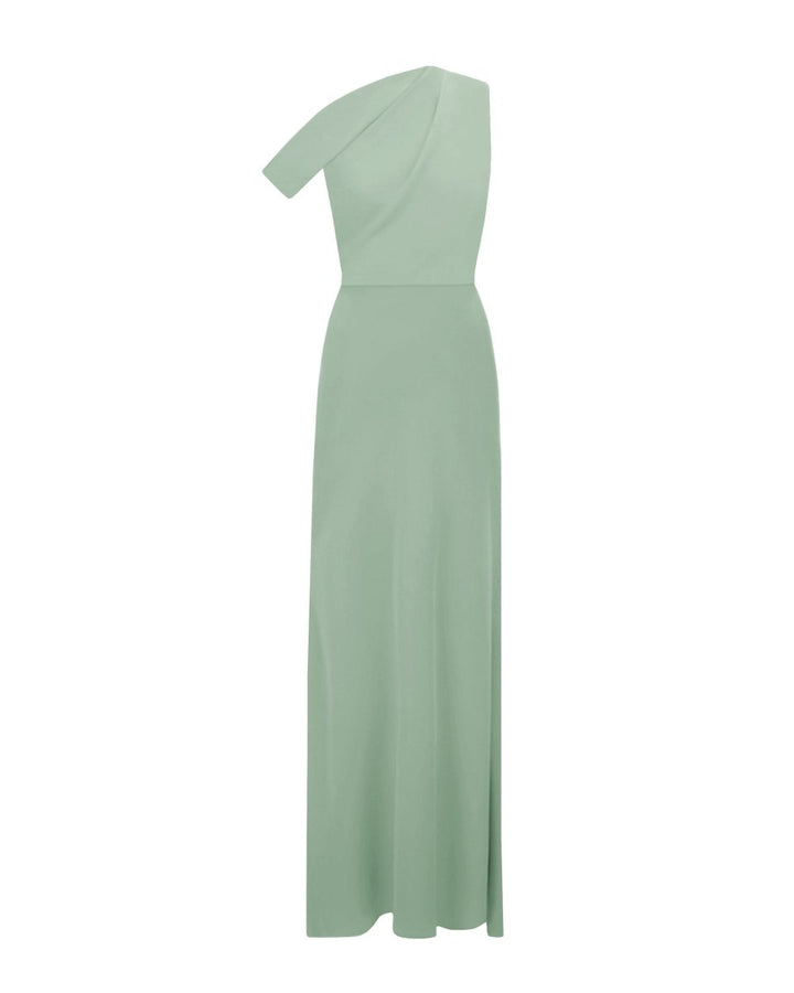 Mint Crepe Long Dress - Gemy Maalouf