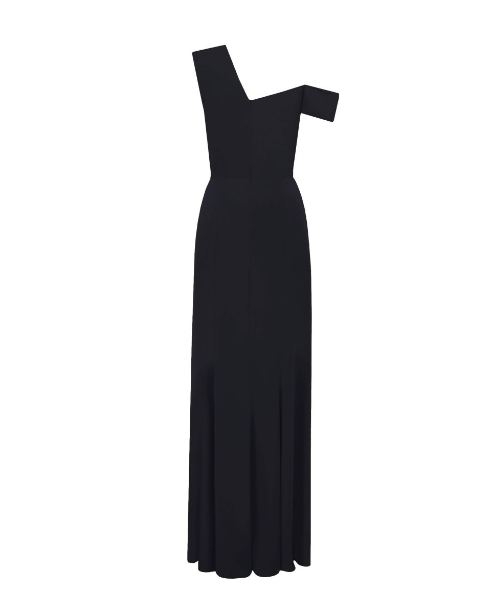 Gemy Maalouf - Gemy Maalouf | Evening Dresses | Black Crepe Long Dress - Gemy Maalouf - Gemy Maalouf | Evening Dresses | Black Crepe Long Dress -