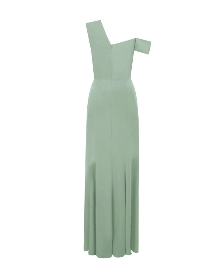 Mint Crepe Long Dress - Gemy Maalouf