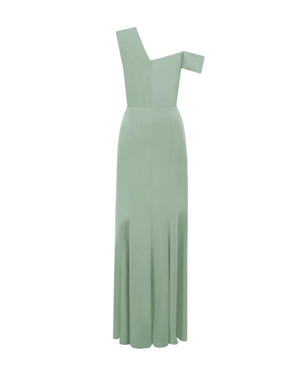 Mint Crepe Long Dress - Gemy Maalouf
