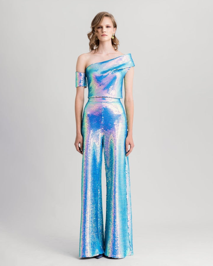 Asymmetrical Top With Pants - Gemy Maalouf