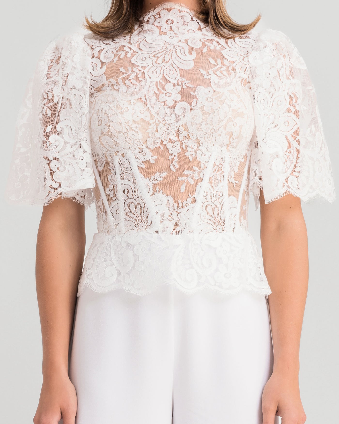 Lace Top With Flared Pants