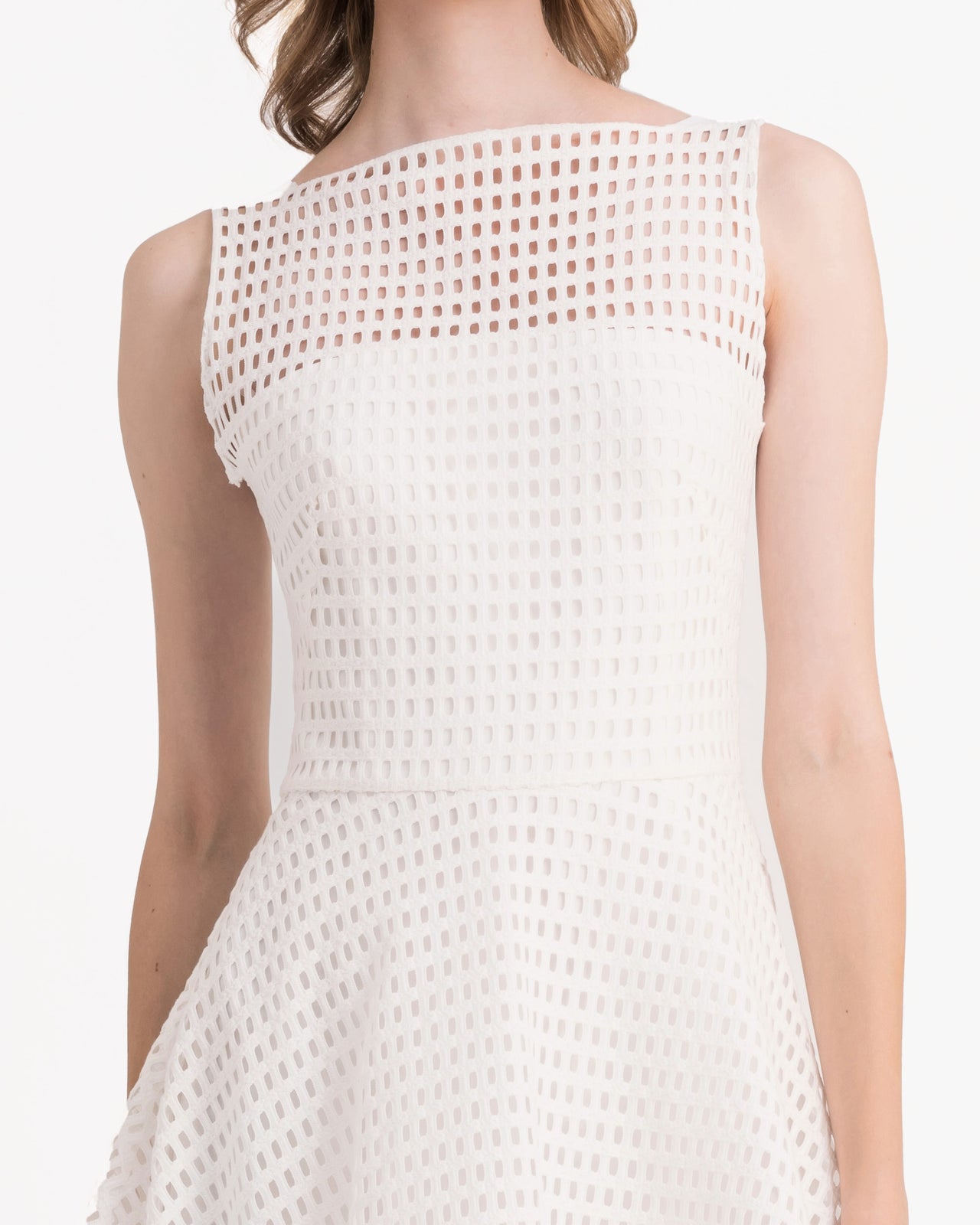 فستان ميدي واسع مع دانتيل كروشي