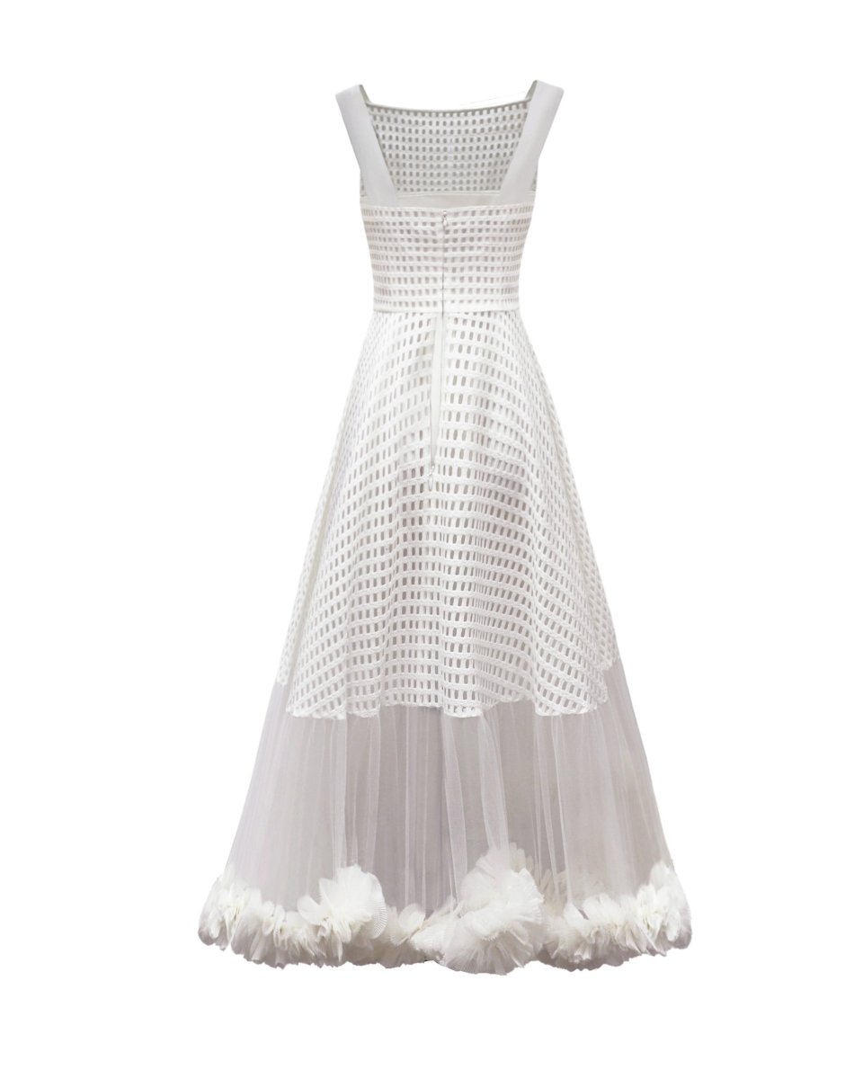Gemy Maalouf | Evening Dresses | Crochet Lace Flared Midi Dress Gemy Maalouf | Evening Dresses | Crochet Lace Flared Midi Dress