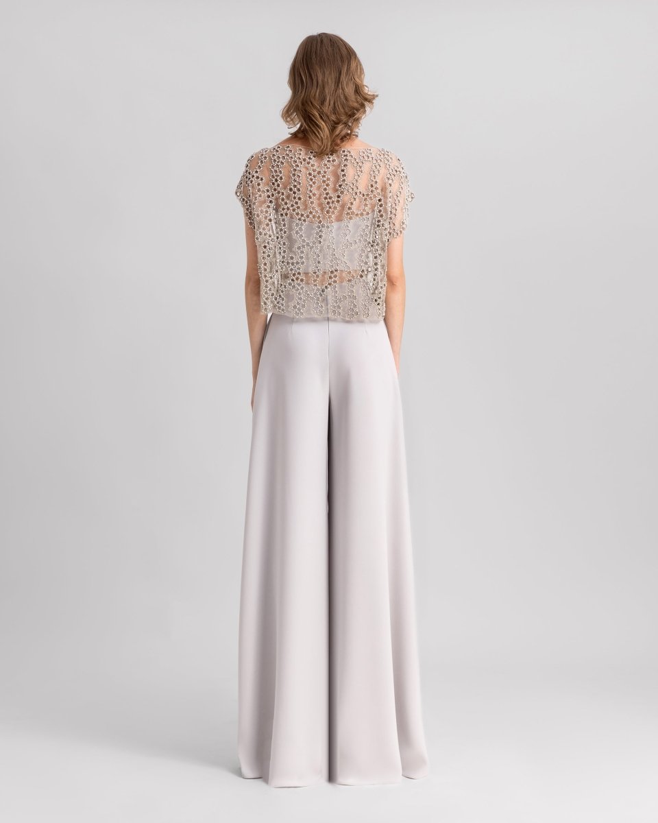 Embroidered Top Paired With Wide Pants - Gemy Maalouf