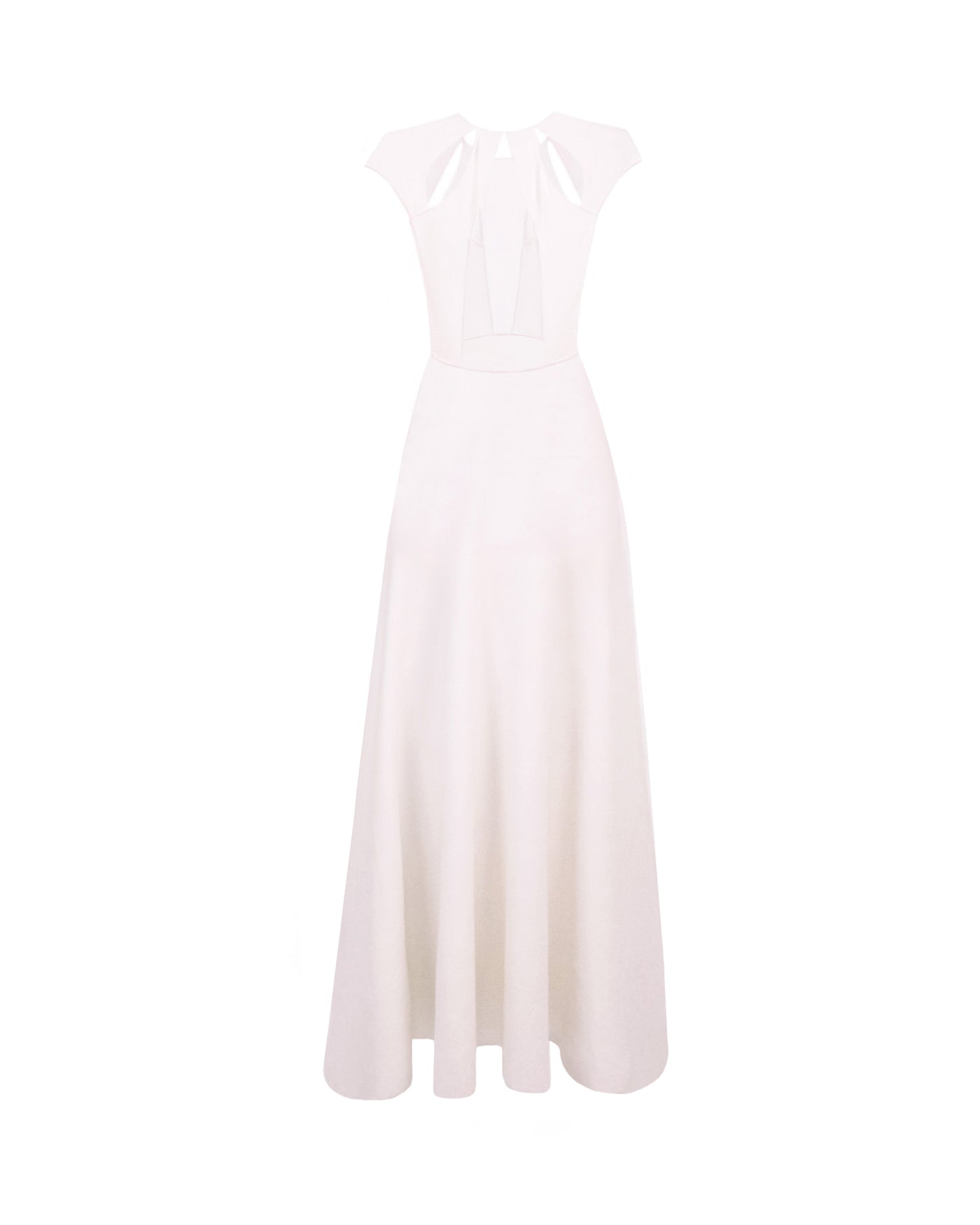 White Knit Midi Dress With Cut-Outs