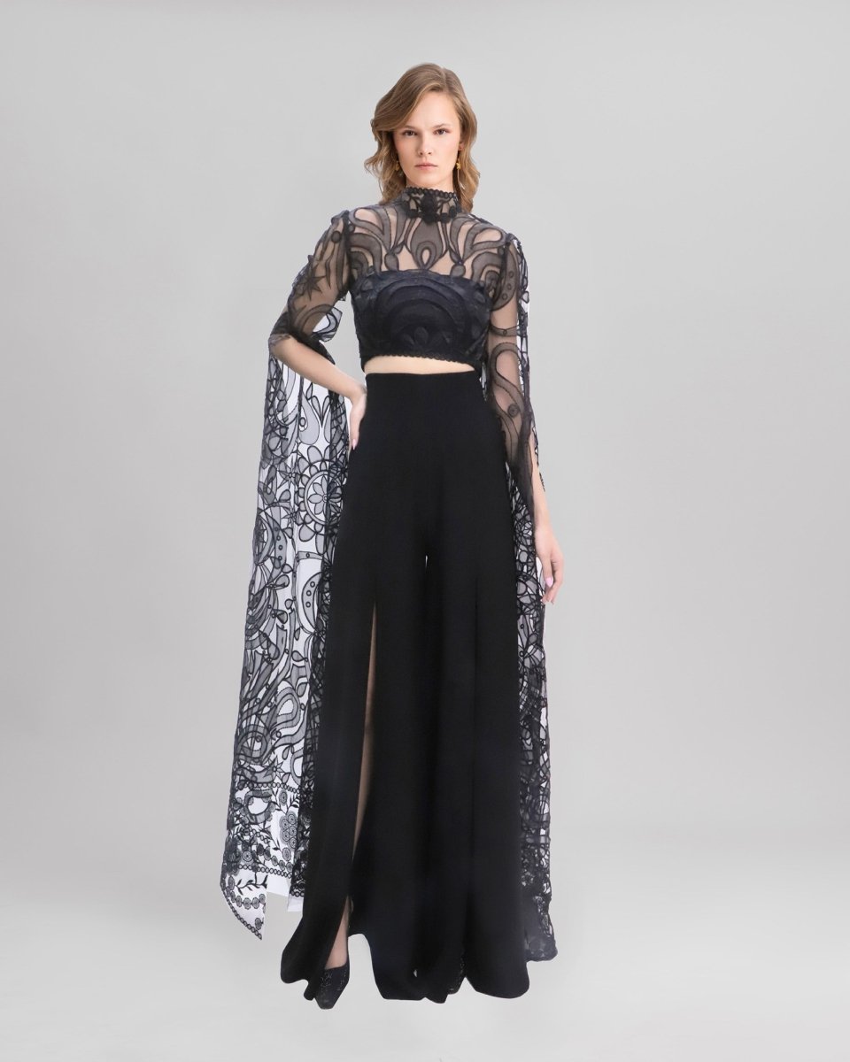 Long Sleeves Top With Flared Pants - Gemy Maalouf
