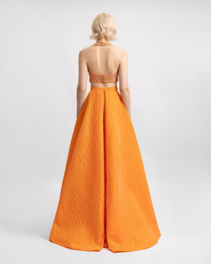 Halter - Neckline Top with Draped Skirt - Gemy Maalouf