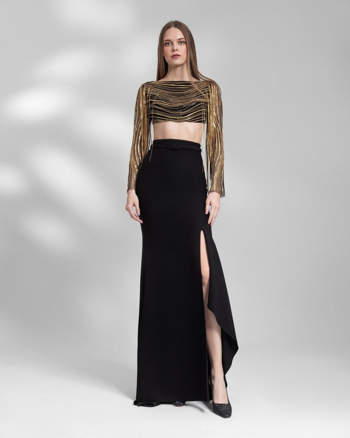 Metallic Fringes Top - Gemy Maalouf