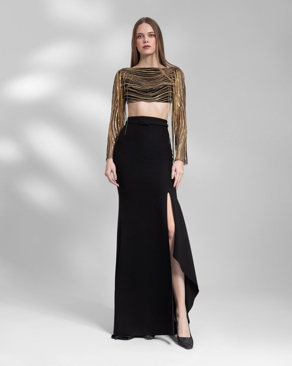 Metallic Fringes Top - Gemy Maalouf