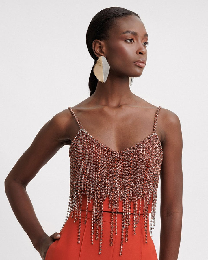 Beaded Cropped Top - Gemy Maalouf