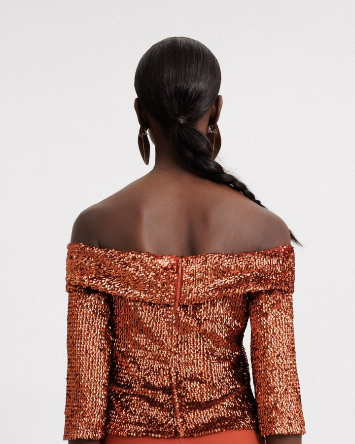 Off - The - Shoulders Sequins Top - Gemy Maalouf