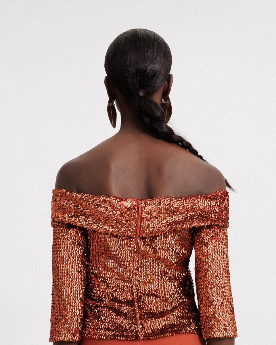 Off - The - Shoulders Sequins Top - Gemy Maalouf