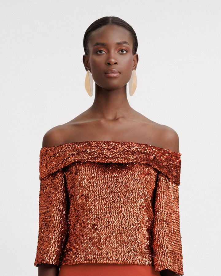 Off - The - Shoulders Sequins Top - Gemy Maalouf