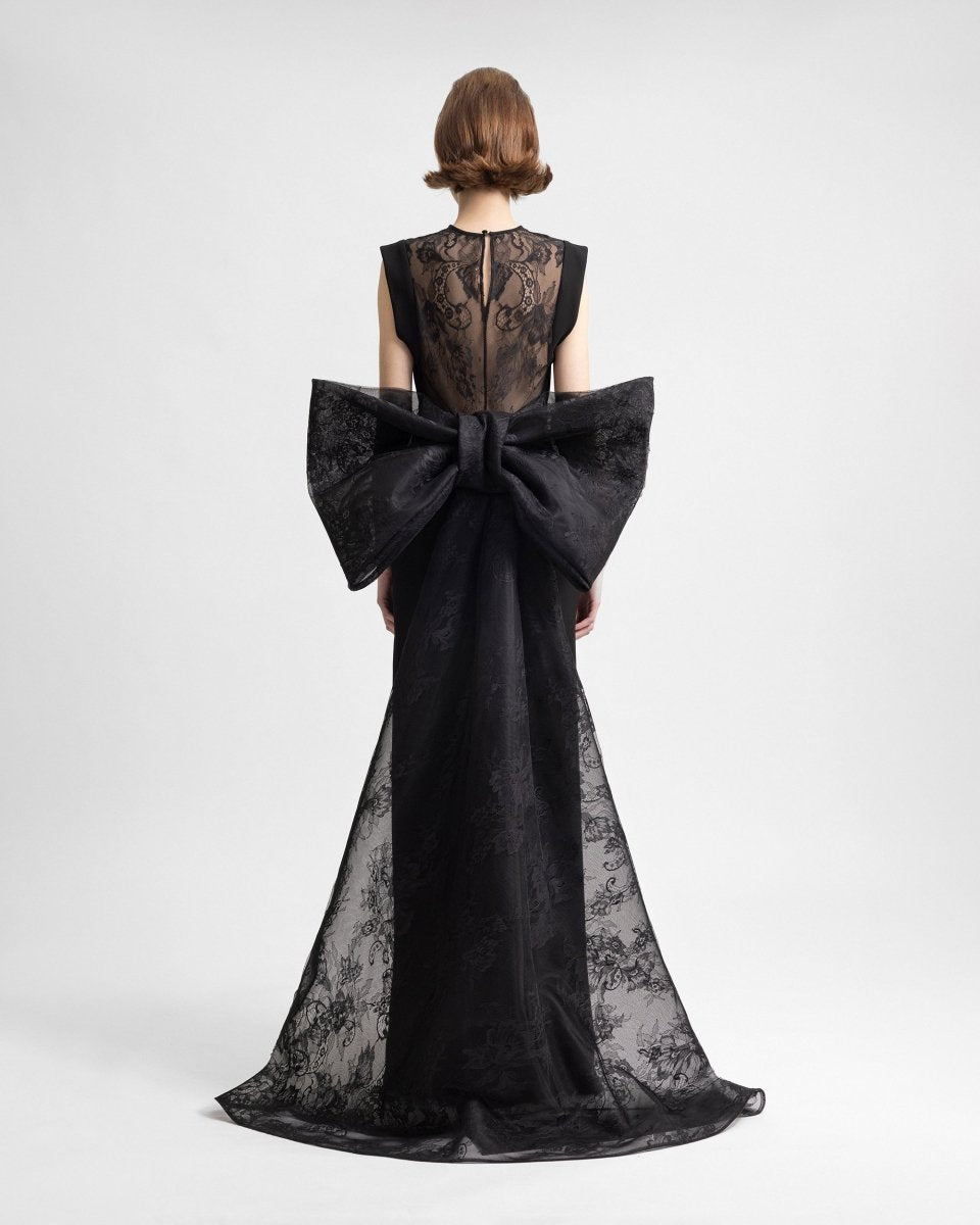 Bow Top with Slit Skirt - Gemy Maalouf