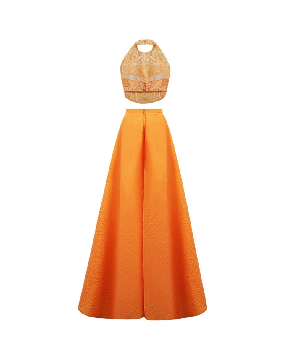 Halter - Neckline Top with Draped Skirt - Gemy Maalouf