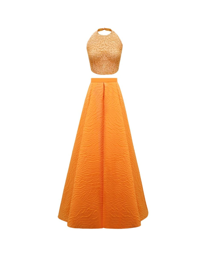 Halter - Neckline Top with Draped Skirt - Gemy Maalouf