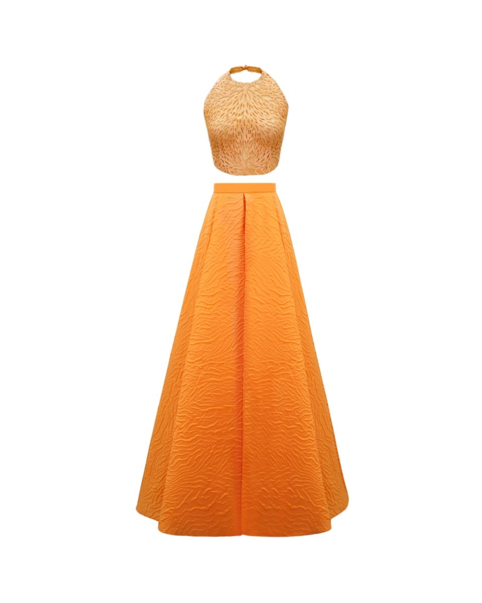 Halter - Neckline Top with Draped Skirt - Gemy Maalouf