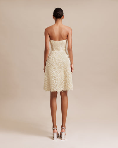 Rushed Tulle Strapless Dress