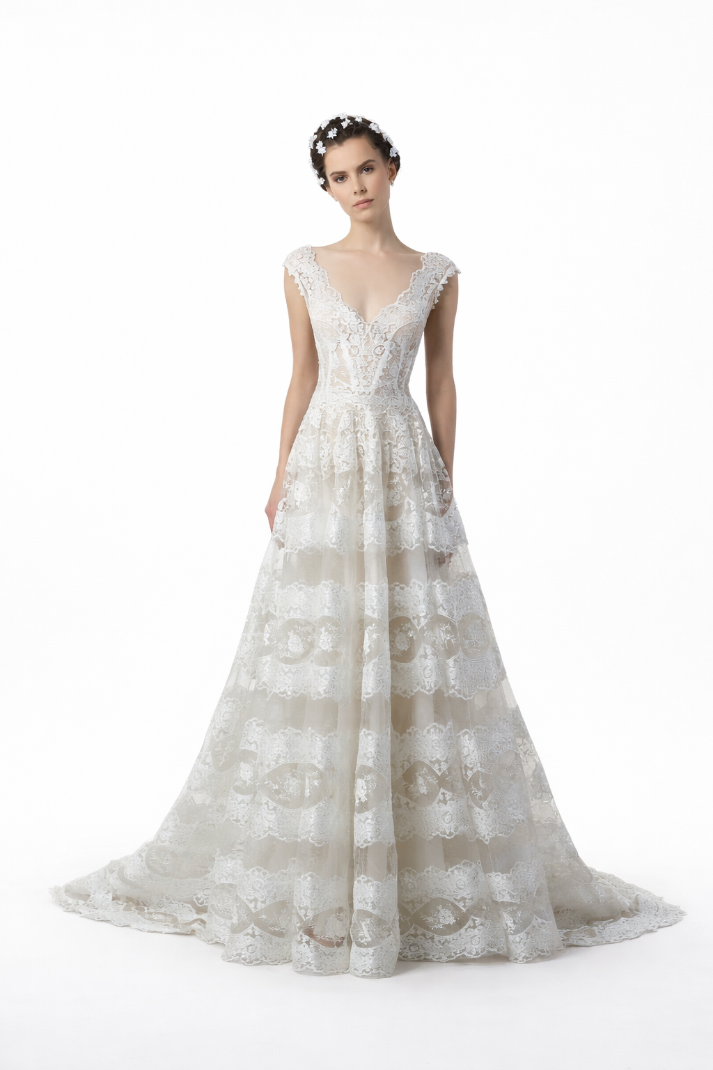 فستان دانتيل بقصة A