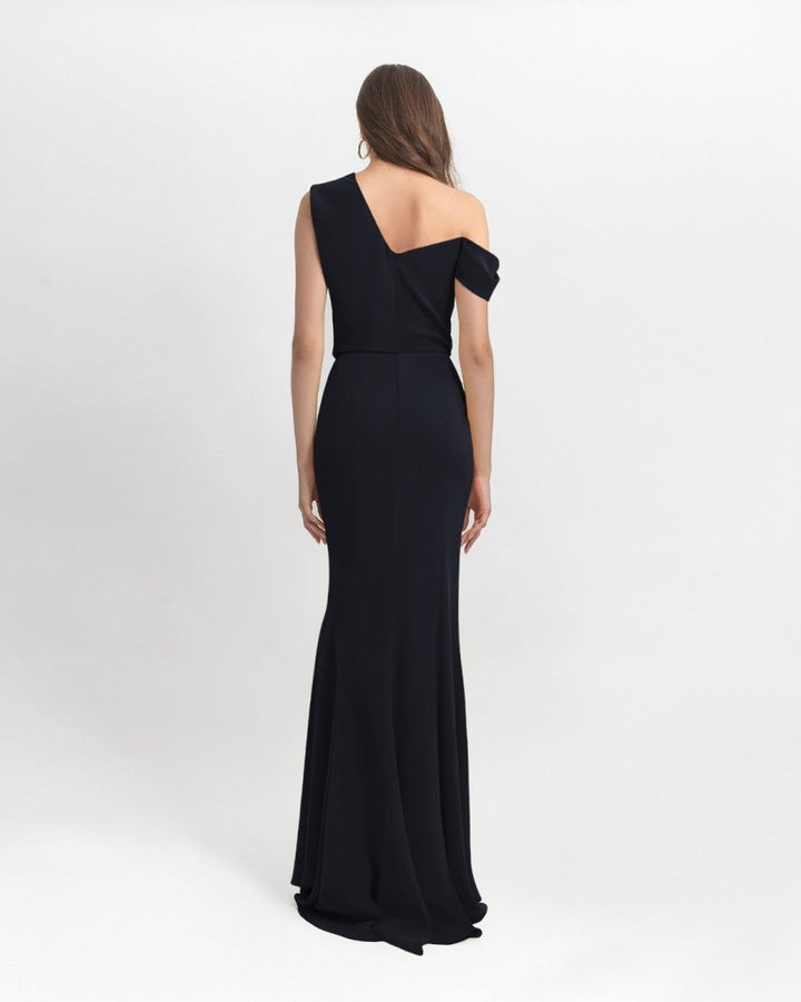 Black Crepe Long Dress - Gemy Maalouf