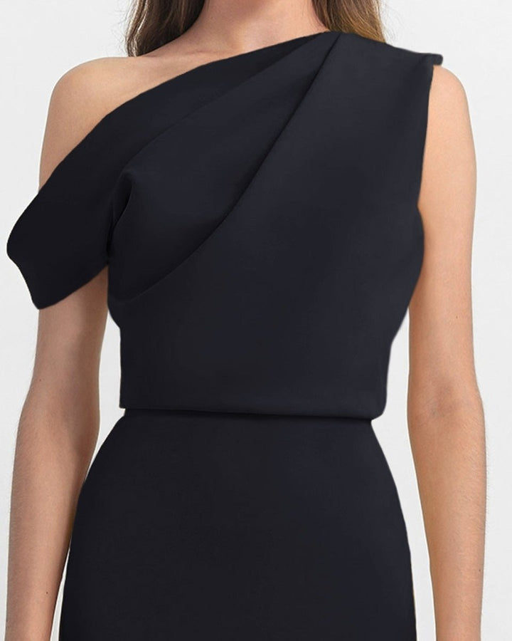 Black Crepe Long Dress - Gemy Maalouf