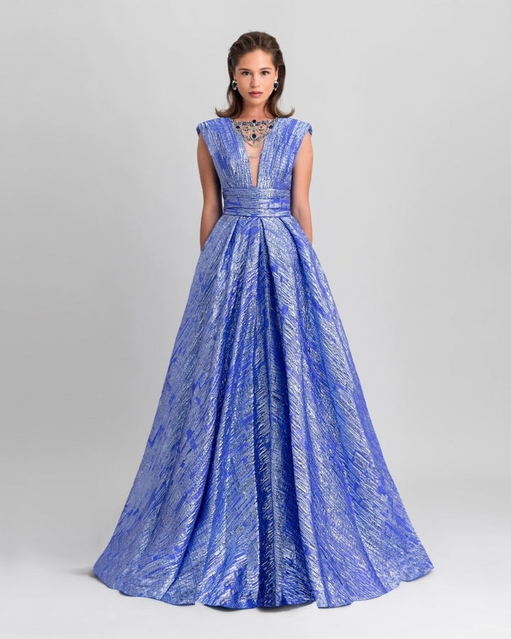 Princess Cut Blue Dress - Gemy Maalouf