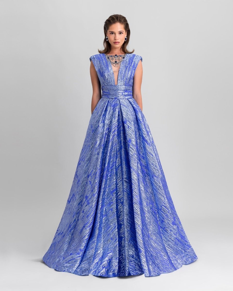 Princess Cut Blue Dress - Gemy Maalouf