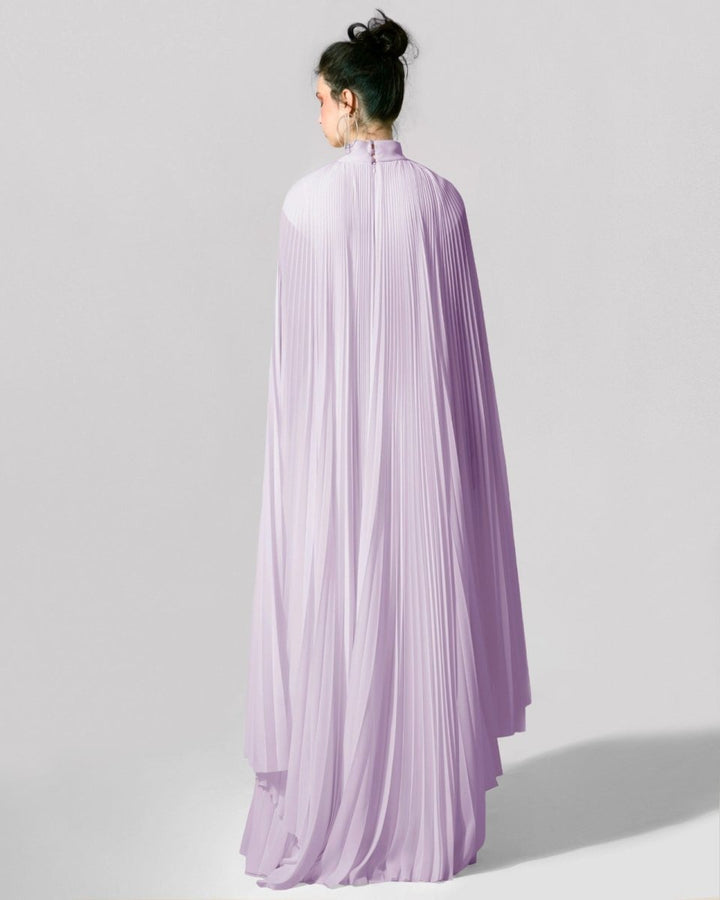 Cape - Like Asymmetrical Lilac Dress - Gemy Maalouf
