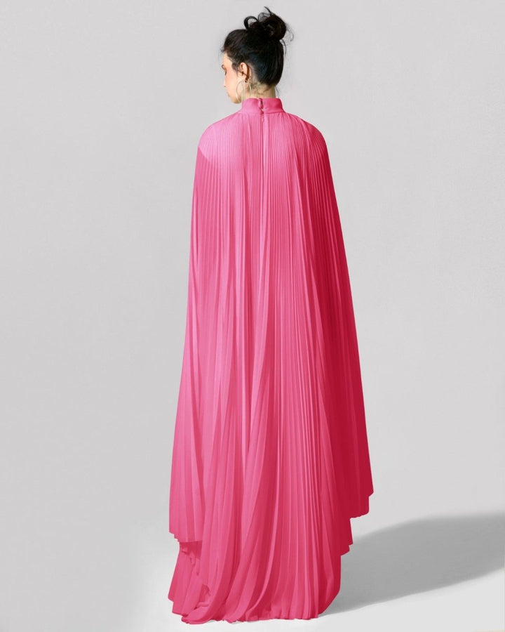 Cape - Like Asymmetrical Candy Pink Dress - Gemy Maalouf