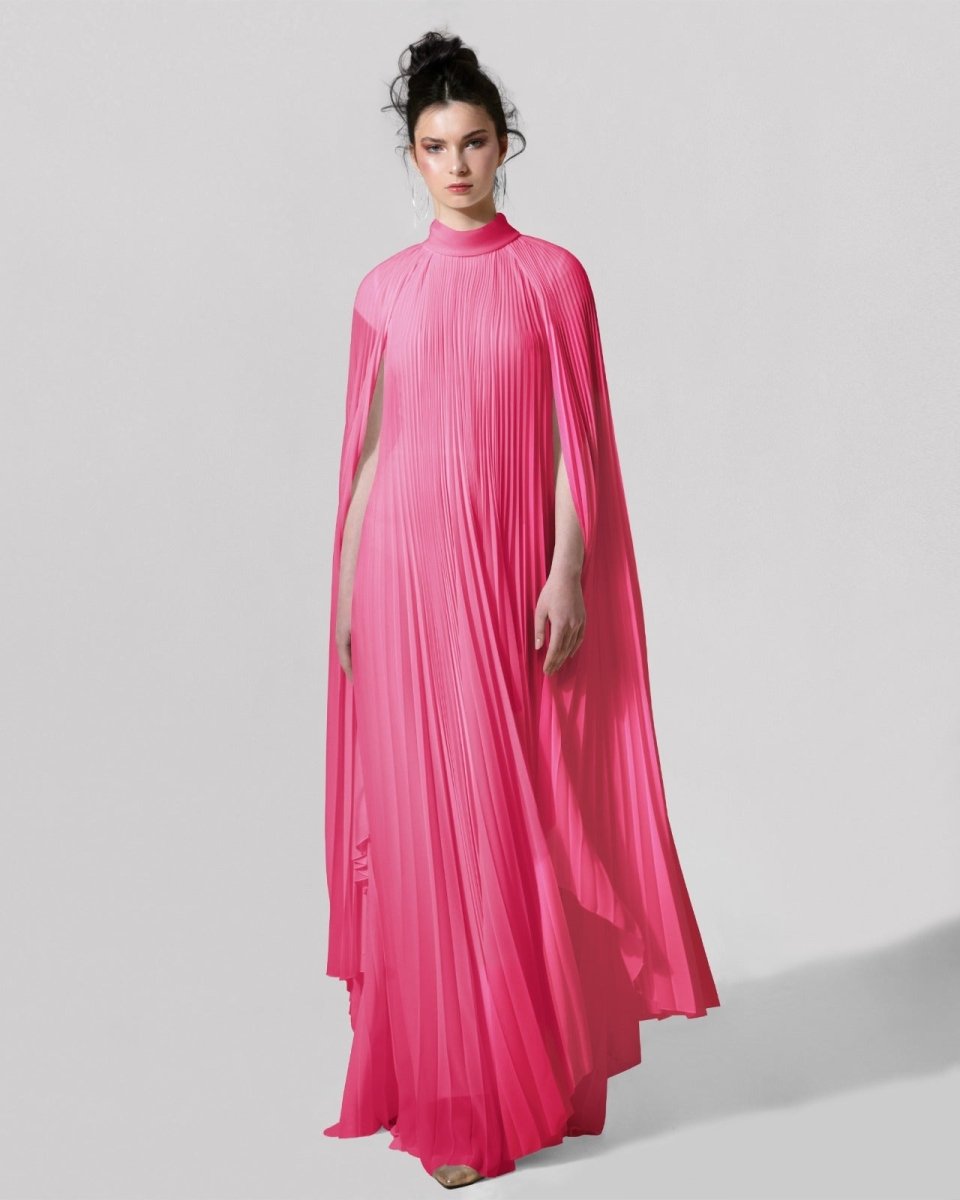 Cape - Like Asymmetrical Candy Pink Dress - Gemy Maalouf