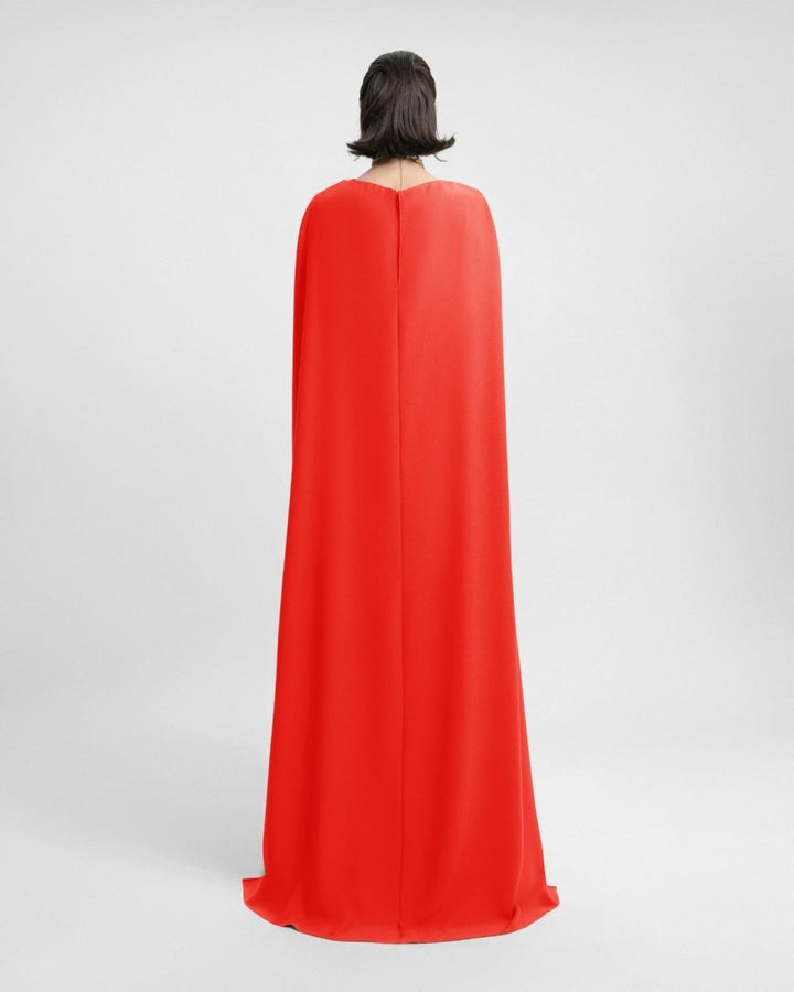 Draped Long Coral kaftan - Gemy Maalouf